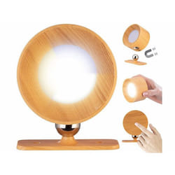 Applique murale rechargeable - Lunartec - LED CCT - Bois de pin - Intensité variable - Design moderne