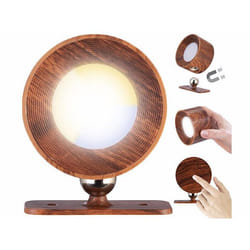 Applique murale - Lunartec - Rechargeable - LED CCT - Intensité variable - Design noyer