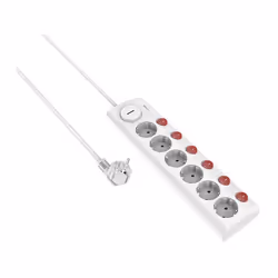 Multiprise - Revolt - 6 Prises - Interrupteurs Individuels - Protection Surcharge - 3680W