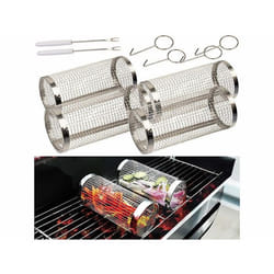 4 paniers de cuisson pour barbecue en acier inoxydable