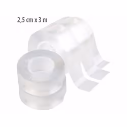 Ruban adhésif double face - AGT - 25 cm x 3 m - Transparent - Pack de 4 rouleaux - Réutilisable