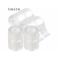 Ruban adhésif double face - AGT - 5 cm x 3 m - Transparent - Multi-usages - 8 rouleaux