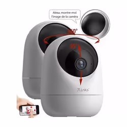 Caméra de surveillance - 7Links - IPC-440.echo - 2 caméras - Vision nocturne infrarouge - 360°