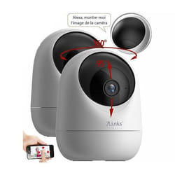 Caméra de surveillance - 7Links - IPC-440.echo - 2 caméras - Vision nocturne infrarouge - 360°
