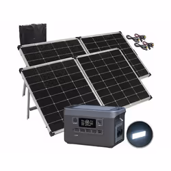 Batterie nomade et convertisseur solaire HSG-1300 avec 2 panneaux solaires 240 W