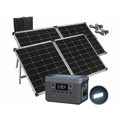 Batterie nomade et convertisseur solaire HSG-1300 avec 2 panneaux solaires 240 W