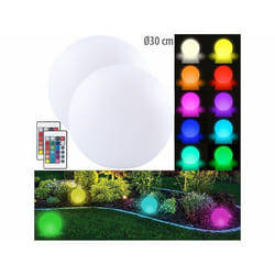 2 boules lumineuses sans fil télécommandées avec LED RVBB – Ø 30 cm