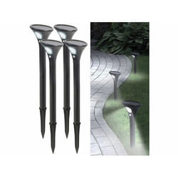 4 bornes lumineuses solaires avec capteur de mouvement - blanc froid