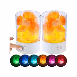 Lampe de table LED - Lunartec - 2 lampes - Cristaux de sel naturels - RGB - Rechargeable USB