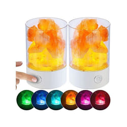 Lampe de table LED - Lunartec - 2 lampes - Cristaux de sel naturels - RGB - Rechargeable USB
