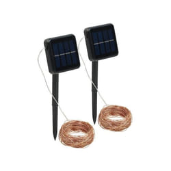 Guirlande lumineuse solaire - Lunartec - 32 m - 300 LED blanc chaud - Fils de cuivre - 8 modes déclairage