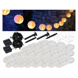 Guirlandes LED solaires - LUNARTEC - 50 lampions - 10m - Blanc chaud - Extérieur - Solaire