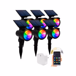 6 spots LED RGB-CCT avec Bluetooth 50 lm 1 W IP44 incl. passerelle