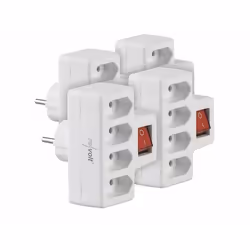 Multiprise - REVOLT - Bloc multiprise - 4 prises - Interrupteur - 10 A/2300 W