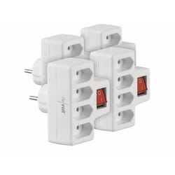 Multiprise - REVOLT - Bloc multiprise - 4 prises - Interrupteur - 10 A/2300 W
