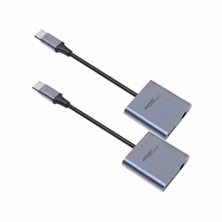 Adaptateurs audio - Auvisio - USB-C vers jack 35 mm - Quick Charge - Prise dappel - Transmission des commandes
