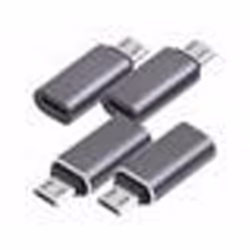 Adaptateurs USB-C vers Micro-USB - Pearl - 4 pièces - USB 2.0 - 480 Mbps - Aluminium noir