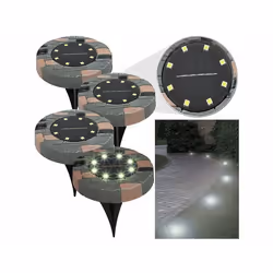 Lampes de sol solaires à LED - LUNARTEC - Contemporain - Blanc - Énergie solaire - 4 ampoules