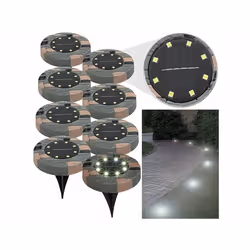 Lampes de sol solaires à LED - LUNARTEC - Contemporain - Blanc - Jardin - Extérieur