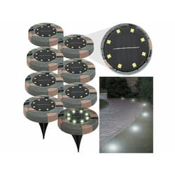 Lampes de sol solaires à LED - LUNARTEC - Contemporain - Blanc - Jardin - Extérieur