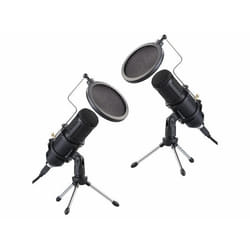 Microphones à condensateur USB - Deluxe - MC-210 - 2 pièces - Haute sensibilité - Noir