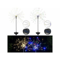 Décorations lumineuses solaires à effet feu dartifice - 120 LED