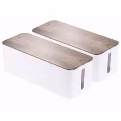 Boîtes de rangement pour multiprise - CALLSTEL - Bloc multiprise - Aspect bois de noyer