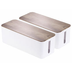 Boîtes de rangement pour multiprise - CALLSTEL - Bloc multiprise - Aspect bois de noyer