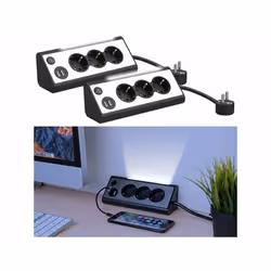 Multiprise dangle REVOLT - 3 prises 2 ports USB et veilleuse LED