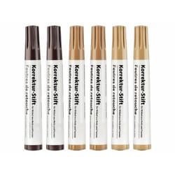 Feutres de retouche pour meubles en bois - AGT - Pack de 6 - 3 couleurs de bois - Réparez facilement vos meubles