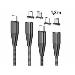 Câble USB-C vers USB-C et Lightning - Non spécifié - 180 m - Quick Charge - Recharge rapide - Nylon