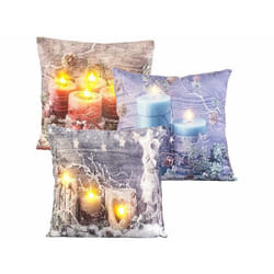 Coussins décoratifs - INFACTORY - Lot de 3 - LED blanc chaud - 45 x 45 cm - Fonctionnement à piles