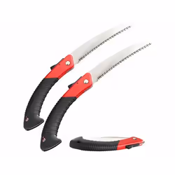Scie incurvée pliable - AGT - 18 cm - Acier carbone - Lot de 2 - Poignée antidérapante