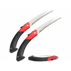 Scie incurvée pliable - AGT - 18 cm - Acier carbone - Lot de 2 - Poignée antidérapante