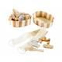 Accessoires de salle de bain - Naturels - 12 pièces - Fibres naturelles - Sisal - Bois