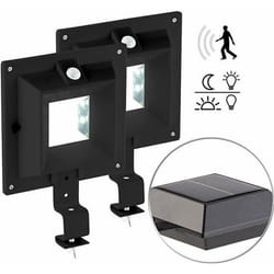 Lampe solaire à LED pour gouttière - Lunartec - Noir - Détecteur de mouvement PIR - 160 lm / 2 W
