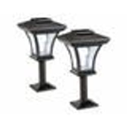 Lampadaire de jardin solaire à LED - LUNARTEC - Lot de 2 - Blanc chaud - 45 lumens - Résistant aux intempéries