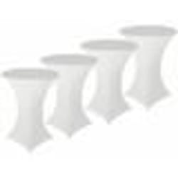 Housses extensibles pour table haute - INFACTORY - Blanc - Rond - 4 pièces - Design contemporain