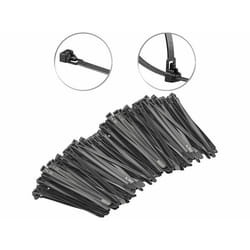 Attache-câbles AGT - 200 colliers de serrage réutilisables - Noir - 150 x 76 mm - Simple - Collier monofil