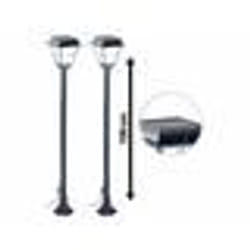 Lampadaire solaire - Lunartec - Hybride - LED - Design vintage - Détecteur de mouvement