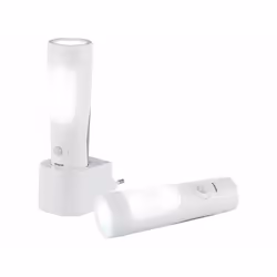 Veilleuse et lampe de poche 2 en 1 - LUNARTEC - Rechargeable USB - 15 LED - 6 LED - Design contemporain
