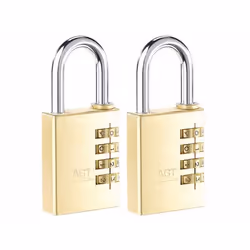 Cadenas à code - Laiton - 4 chiffres - Lot de 2 - 38 mm - Double verrouillage