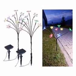 Bouquet lumineux solaire - LUNARTEC - 8 fleurs multicolores - LED - IP44 - Jardin