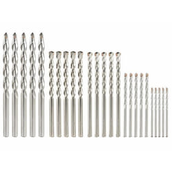 Forets à béton - AGT - Lot de 25 - Diamètres de 3 à 8 mm - Carbure brasé
