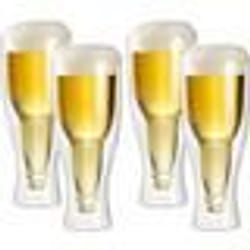 Verres à bière à double paroi - Infactory - 20 cl - Lot de 4 - Compatible lave-vaisselle - Verre