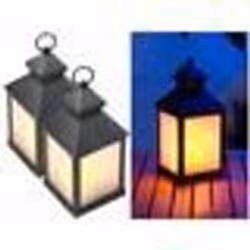 Lanterne à LED - LUNARTEC - Effet flamme - Lot de 2 - 21 LED - Minuteur intégré
