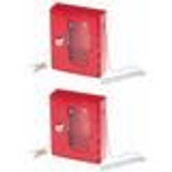 Boîte à clés de secours professionnelle - XCase - Lot de 2 - Rouge - Avec vitre - Marteau durgence