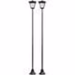 Lampadaire de jardin solaire à LED - LUNARTEC - Noir - Aluminium - 200 cm - 4 LED ultra lumineuses
