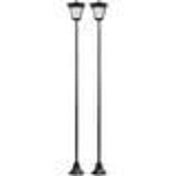 Lampadaire de jardin solaire à LED - LUNARTEC - Noir - Aluminium - 200 cm - 4 LED ultra lumineuses