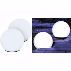 Luminaire solaire - LUNARTEC - Boules lumineuses LED - Ø 9 cm - Verre laiteux - Lot de 2